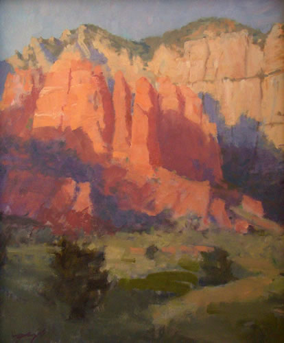 'A Walk in the Desert (2)' by Vince Fazio Oil on Canvas Landscape and Still Life Painting at Rowe Gallery